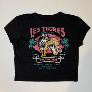 Womens Vintage Tee T-Shirt, "Les Tigres", Baby Tee